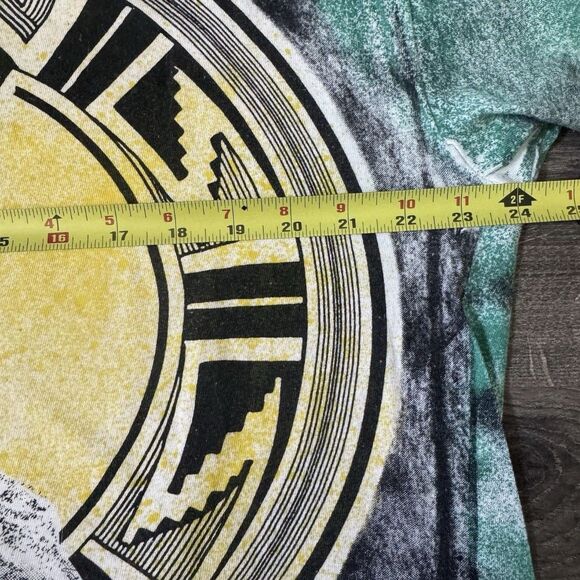 VINTAGE 90s Wolf Shirt Size XXL Graphic AOP Single Stitch Double Sided Nature - Picture 6 of 11